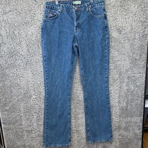 Y2K Twenty X Bootcut Straight Jeans Size 11/12 x 34 tall Medium Wash Button Fly